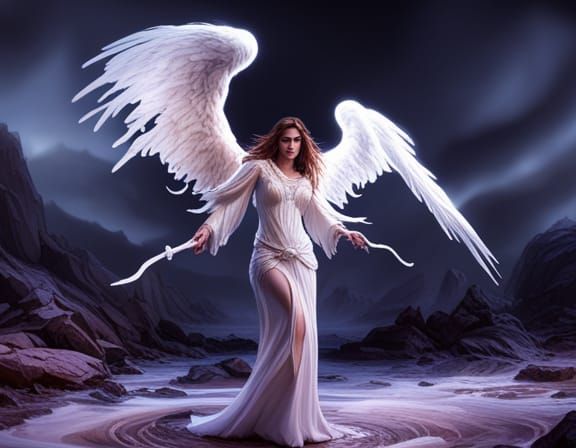 Angelic Wings in Dark Fantasy Style