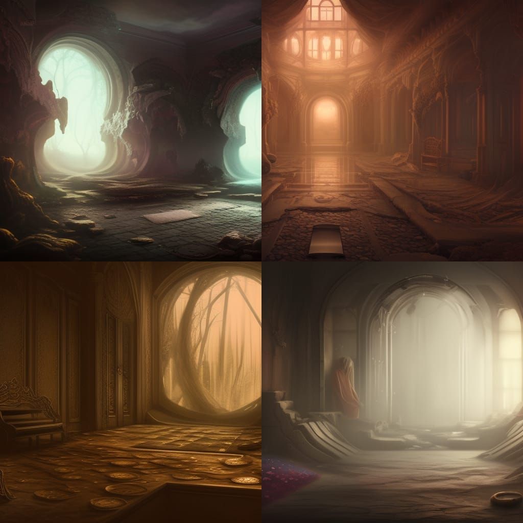 Nostalgic Endless Room in Detailed Matte Painting