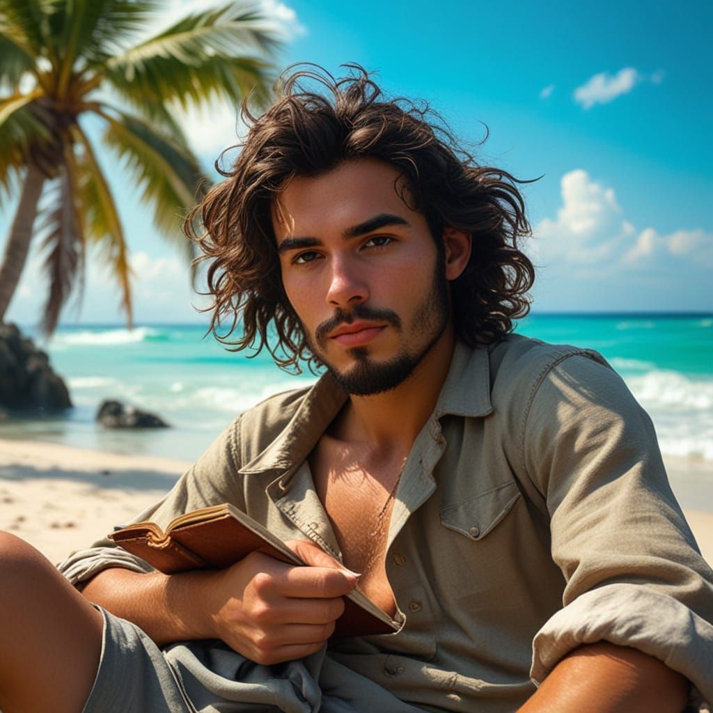 Stranded Noble Savage on Exotic Island