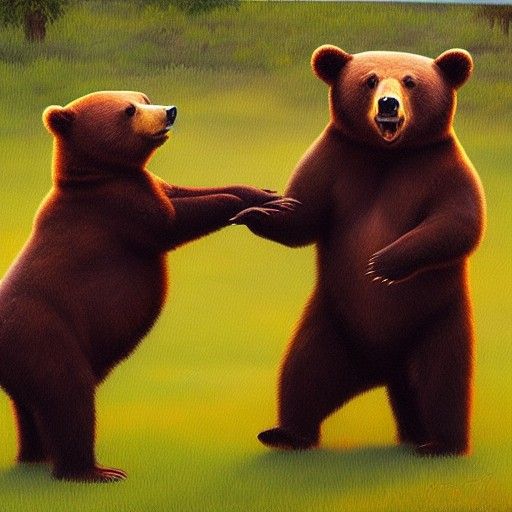 Bears Tapdancing: An Oil Painting