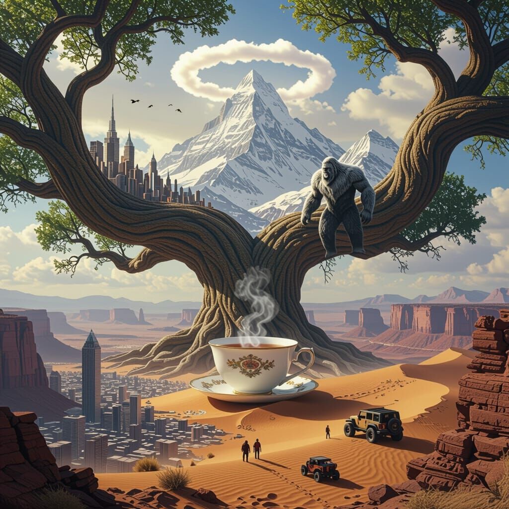 Colossal World-Tree Rooted in City and Nature