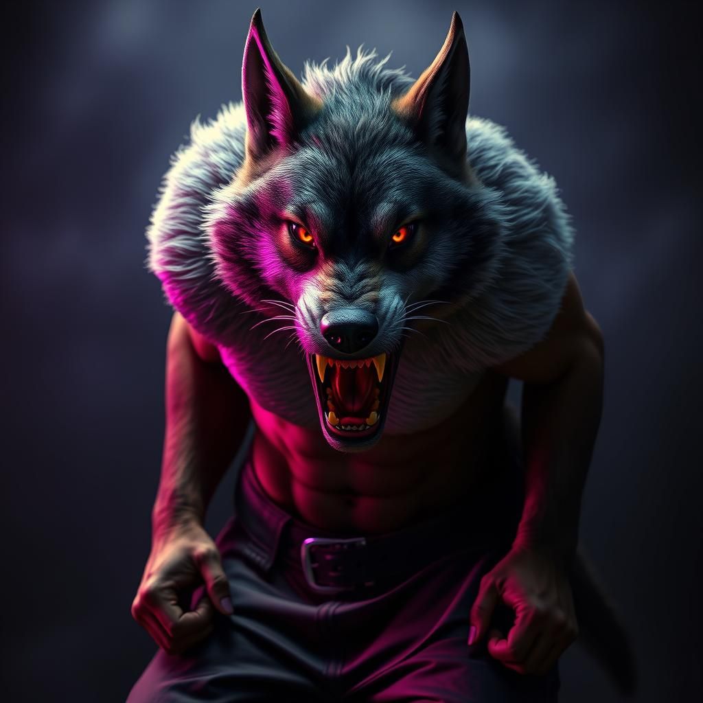 Wolf-Man Scream: Dark Fantasy Concept Art