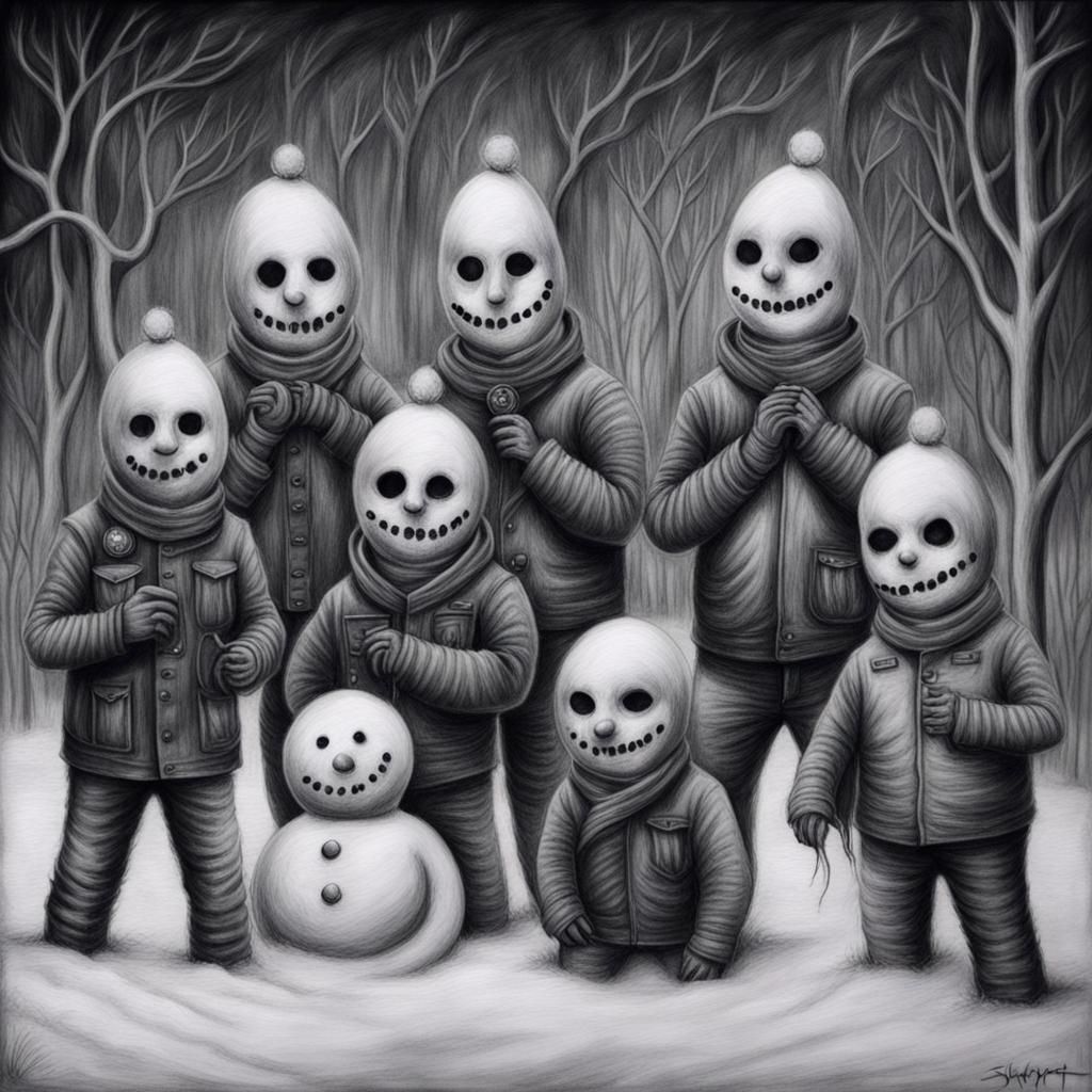 Slipknot Band Members Reimagined as Snowmen