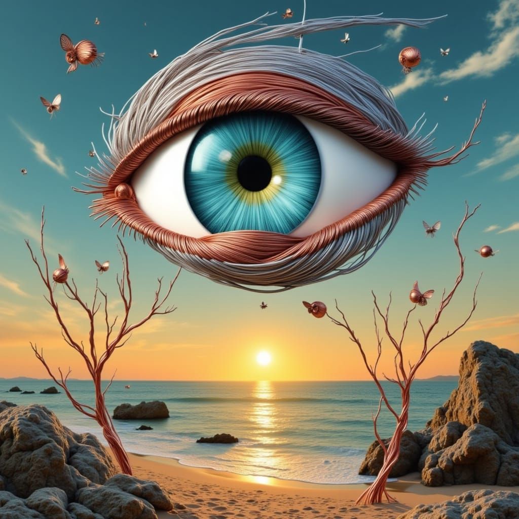 Intricate Wire Wrapped Sculpture in Metallic Hues