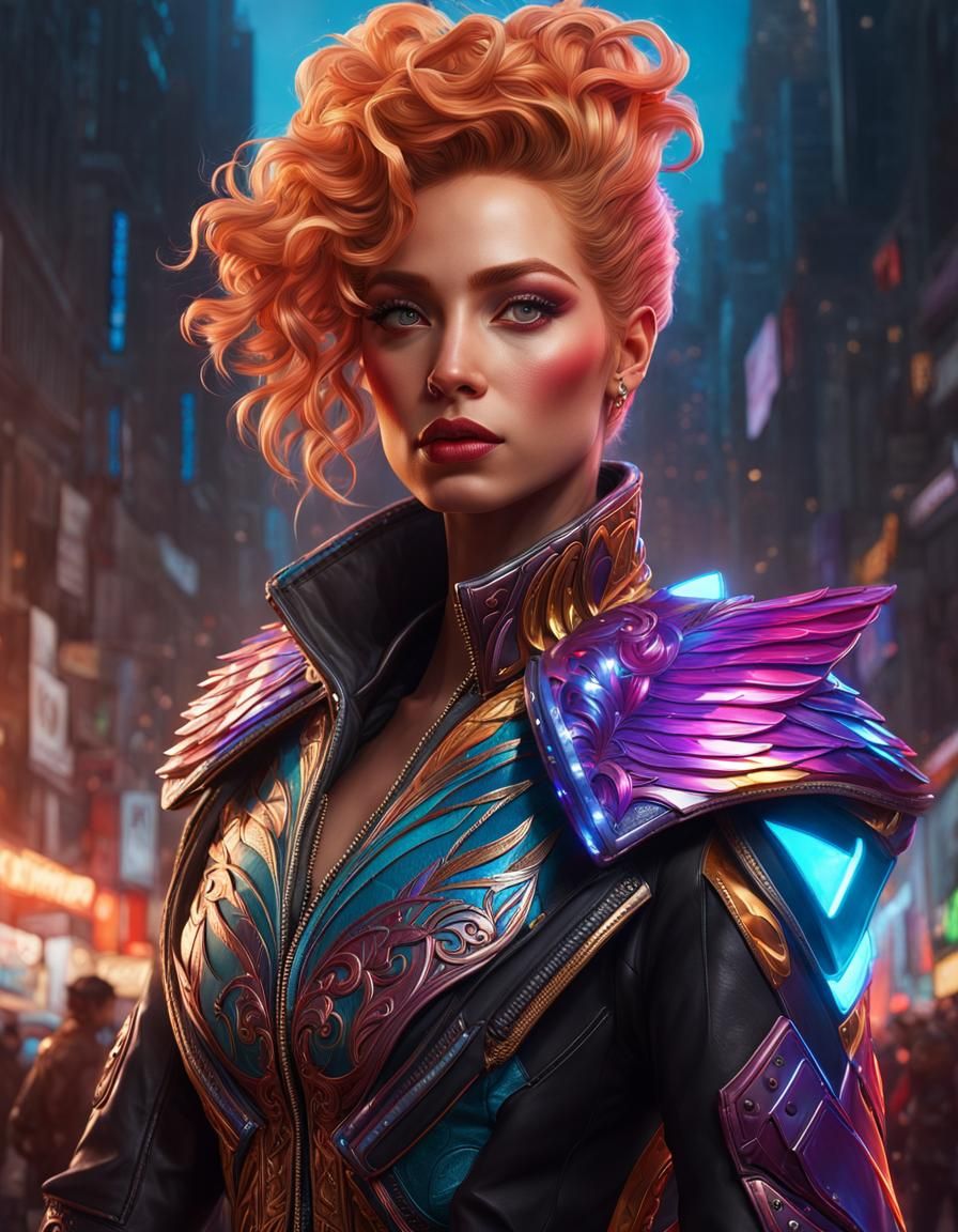 Adagio Dazzle Portrait in Leather Jacket