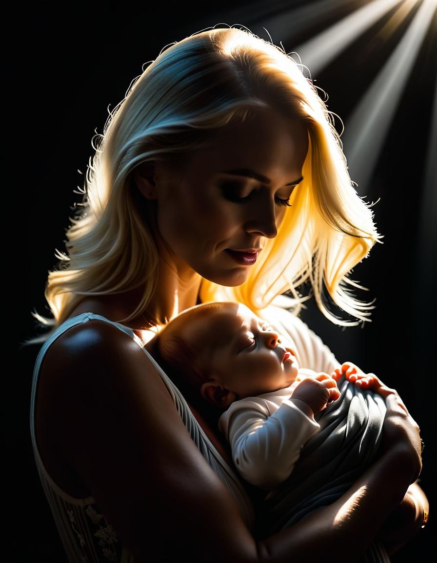 Noir Photo of Mother and Child