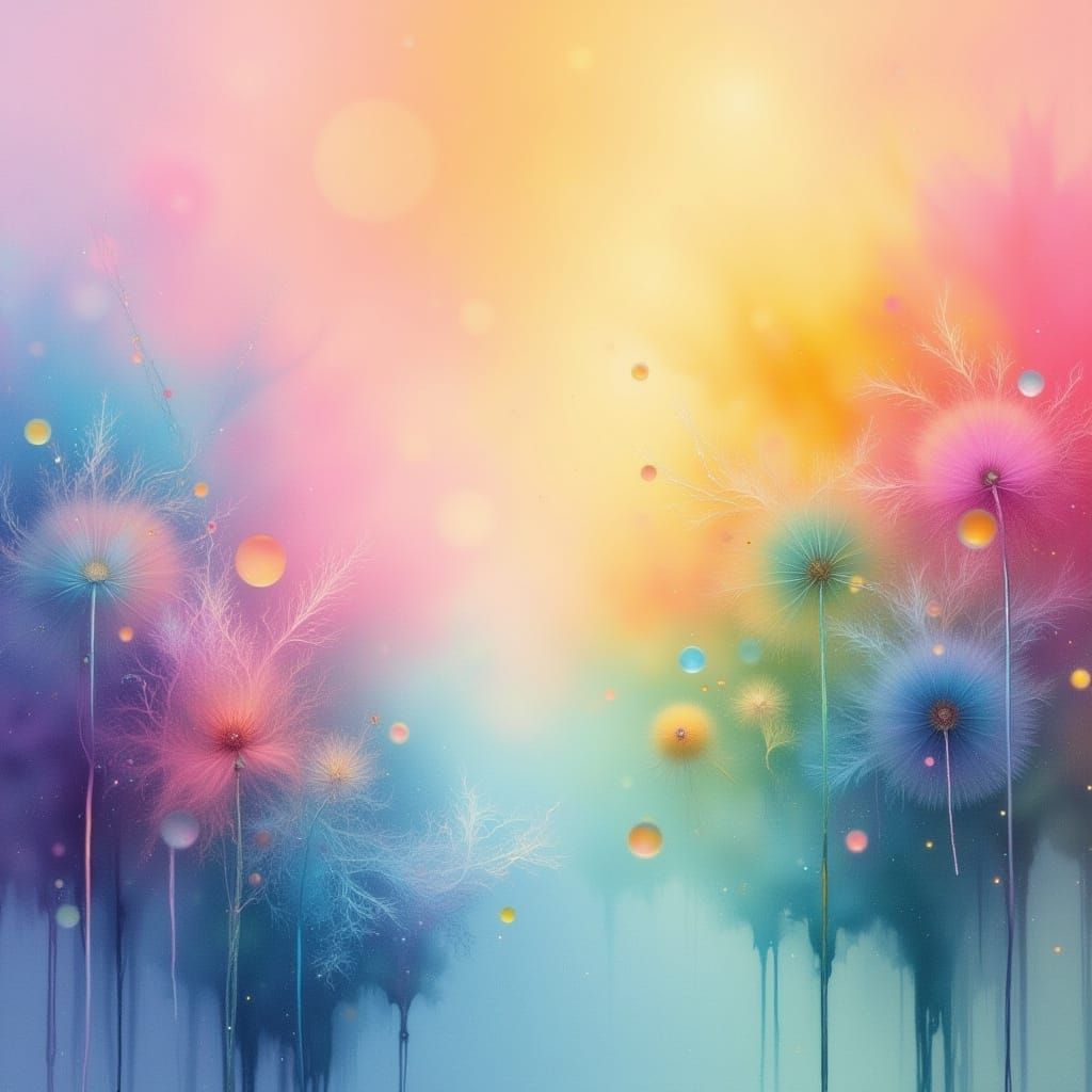 Whimsical Pastel Dreamscapes in Cyberpunk Style