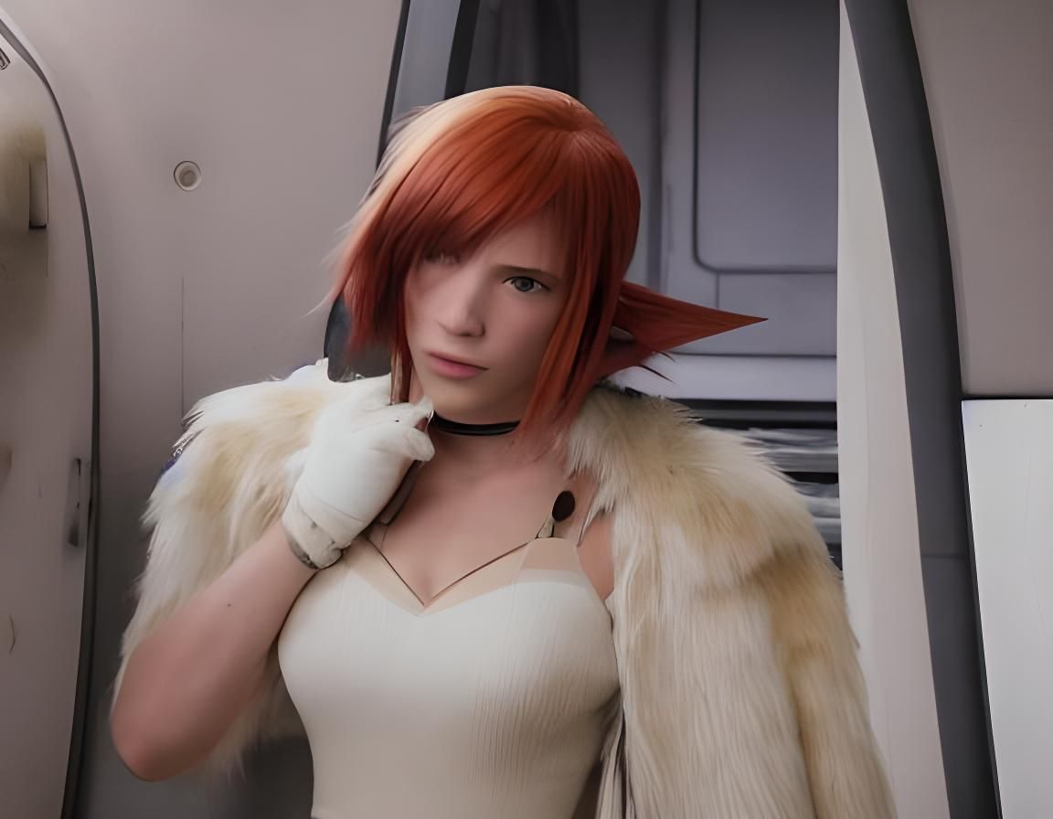 Emotional Portrait of Final Fantasy Hero in Cityscape