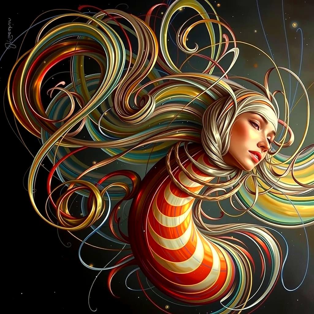 Reflected Glory: Hyperrealistic Hairstyle Representing Infin...