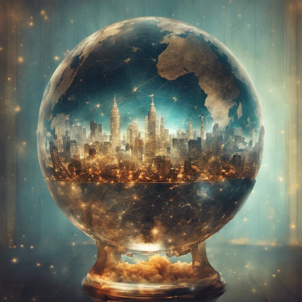 Reflective Glass Earth Globe Art