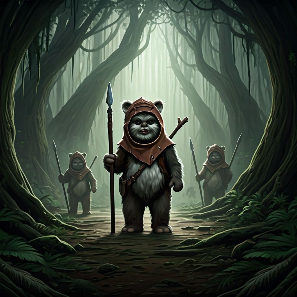 Sinister Ewoks in a Star Wars Jungle