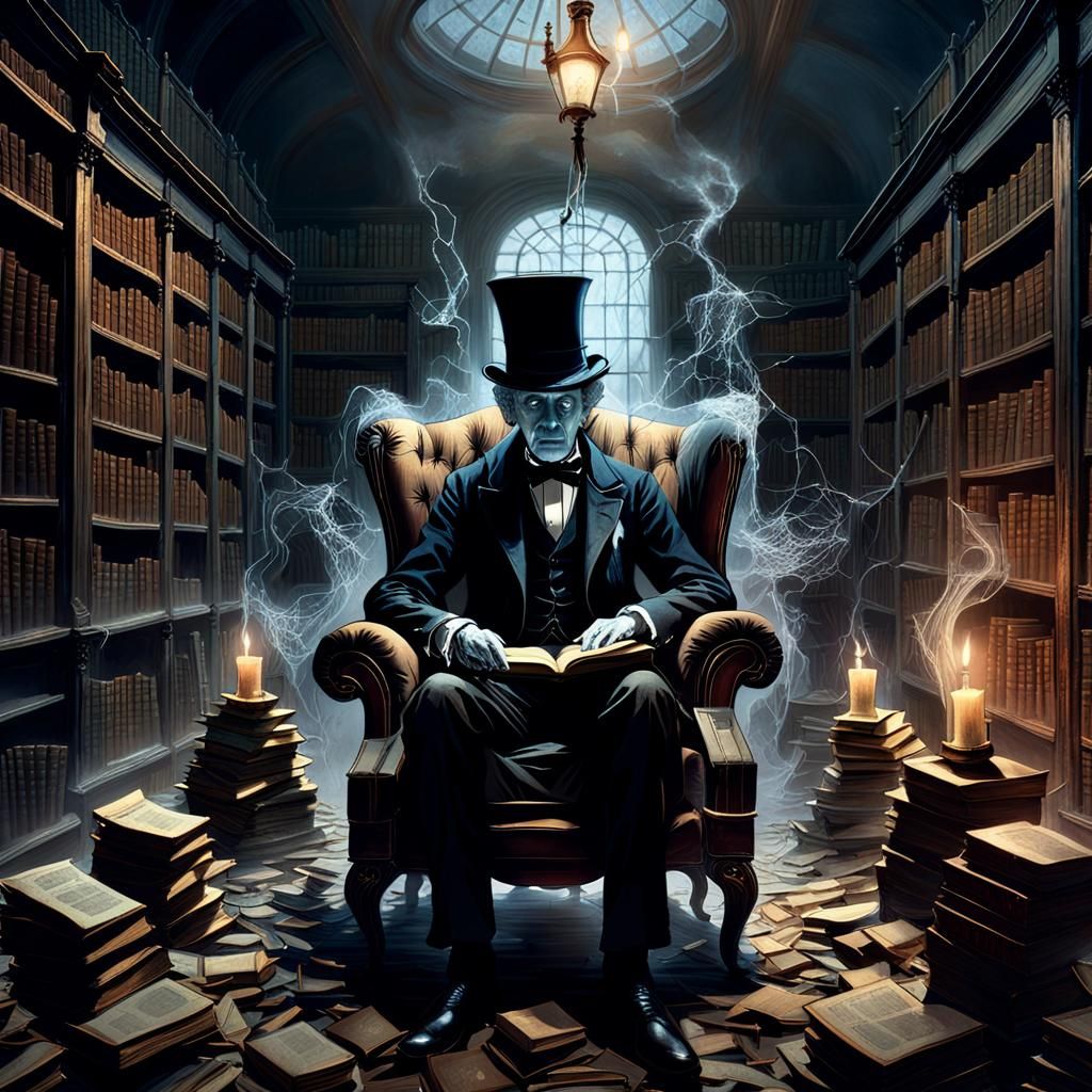 Eerie Ghost in Abandoned Victorian Library