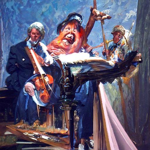 Musical Climax: Oil Painting in Gurney Style