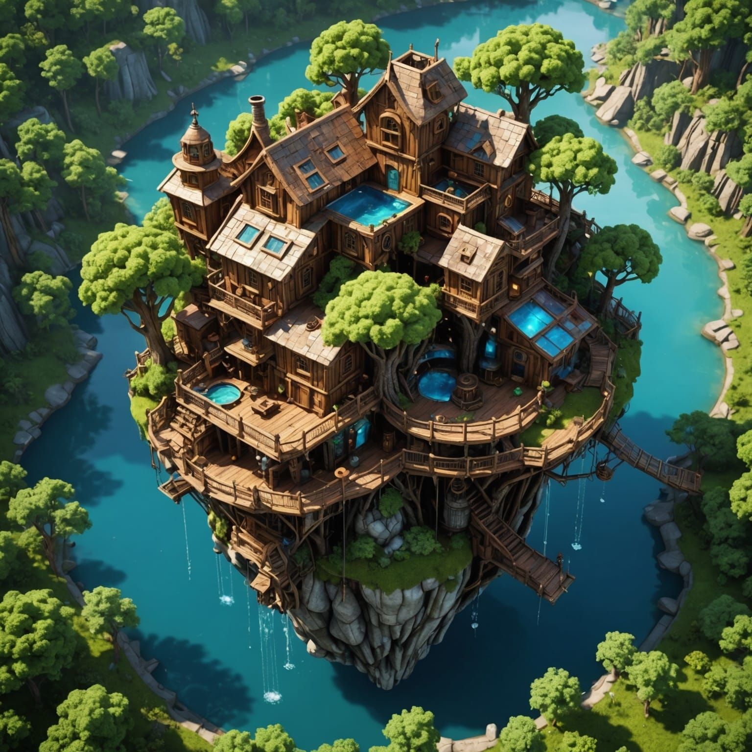 Steampunk Treehouse with Organic Motherboard Design