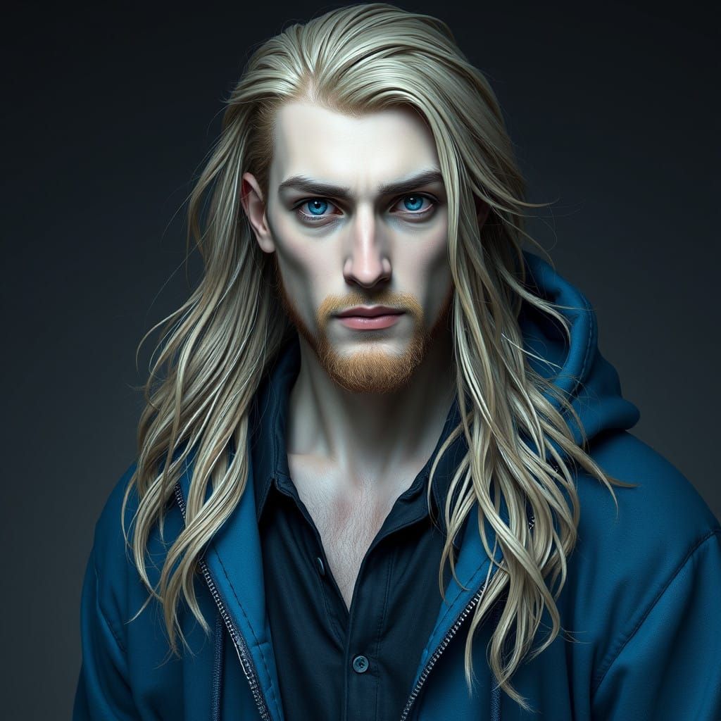 Towering Figure in Dark Fantasy Attire