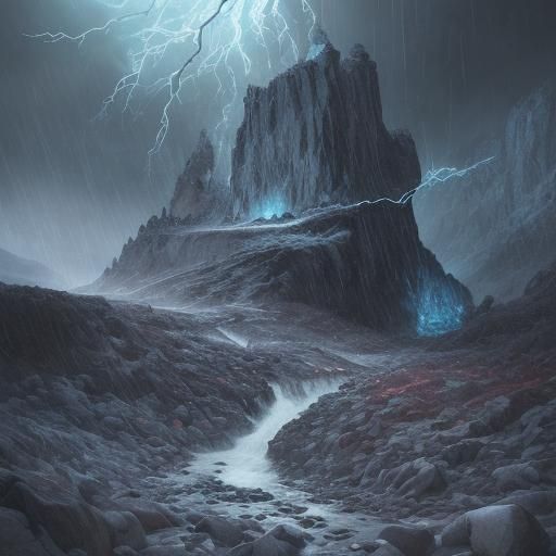 Abstract Painting: Freezing Rain and Crushed Rocks