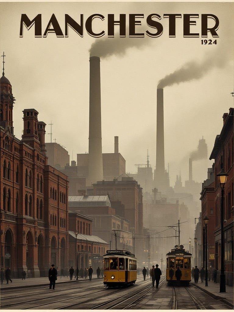 Manchester 1924: A Vintage Art Deco Poster
