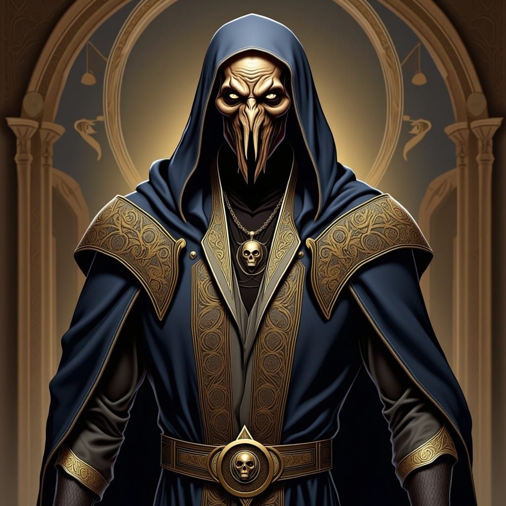 Man with Cthulhu Mask in D&D Style