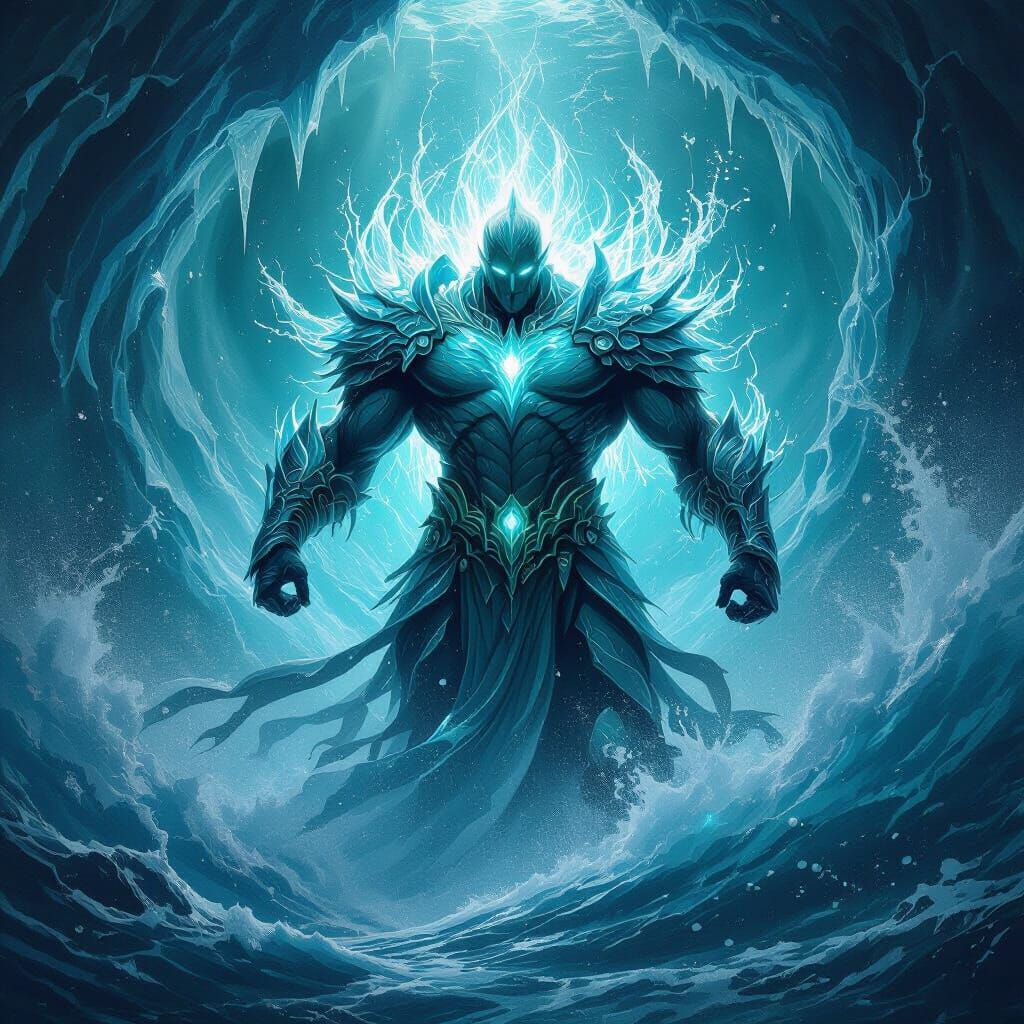 Hydrokinetic Water Figure in Aquamarine Armor