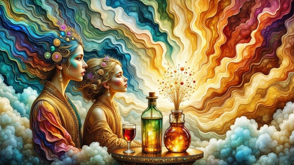 Clouds in Whimsical Metallic Bliss