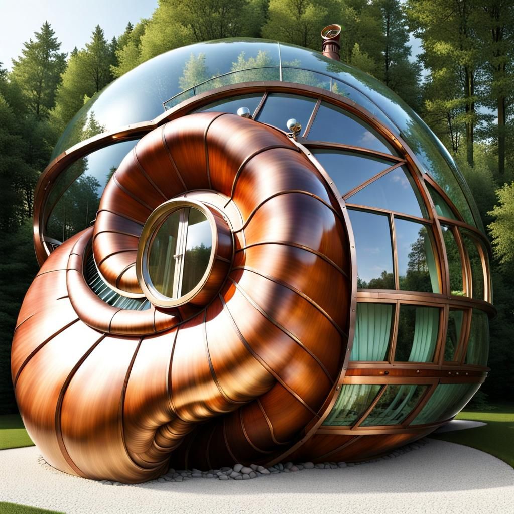 Steampunk Snail Shell Home with Pool