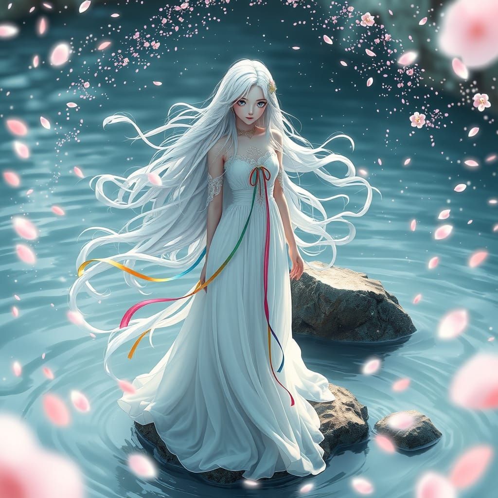 Ethereal Goddess of Nature in Vibrant, 3D Anime Art