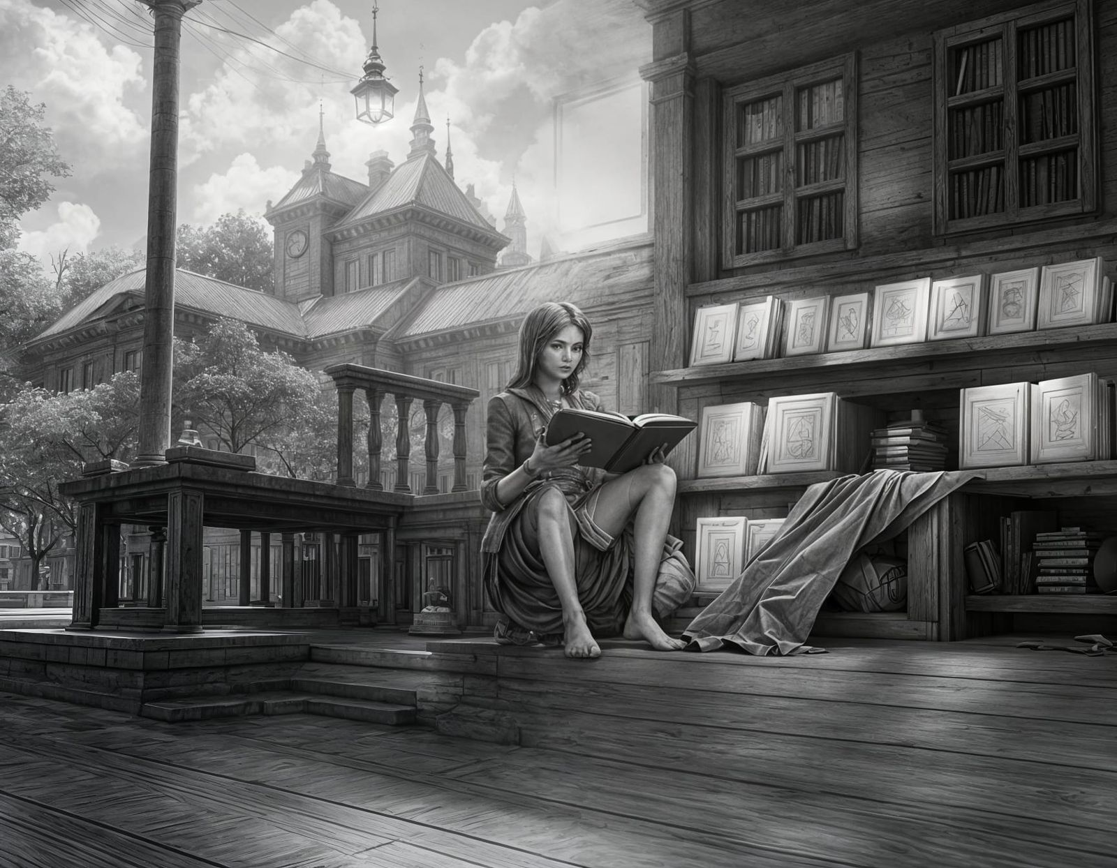 Pencil Sketch Rendered in 3ds Max