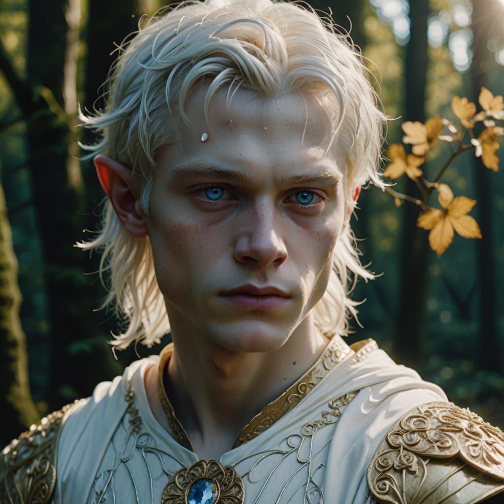 Albino Irish Fairy Portrait in Hyperrealistic Style