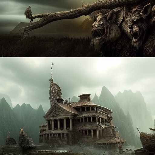 Epic Valhalla: Dramatic Digital Matte Painting