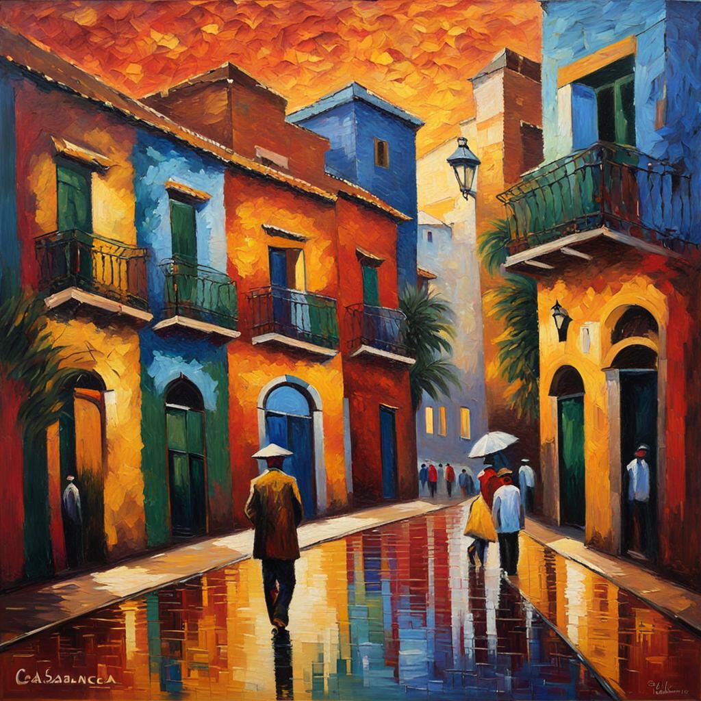 Casablanca in Neo-Impressionist Expressionist Style