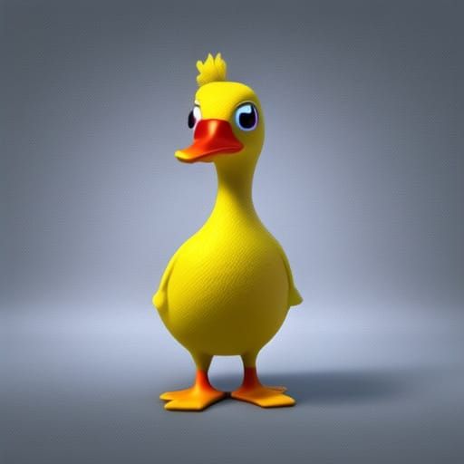 Cute Duck Concept Art in 3D Style