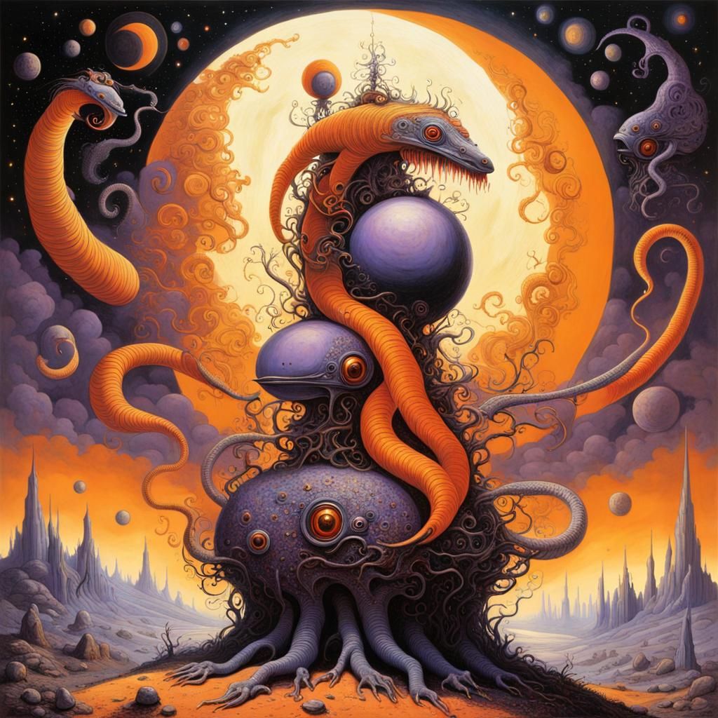 Surreal Moon Birth: A Maximalist Astral Strangeness