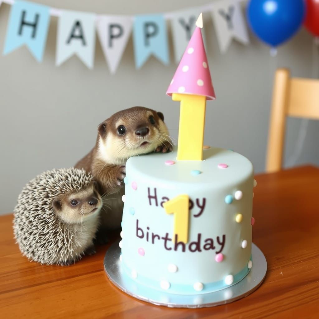 Happy first birthday party celebration for 1 year old baby o...