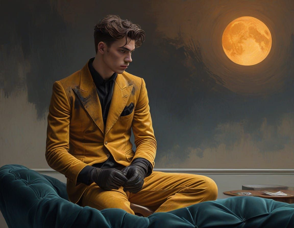 Confident Gentleman in Midnight Velvet Blazer and Vintage Lo...