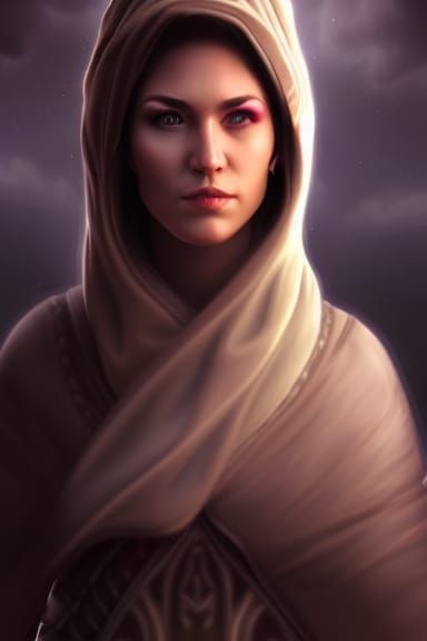 Epic Portrait of a Female Druid Warrior