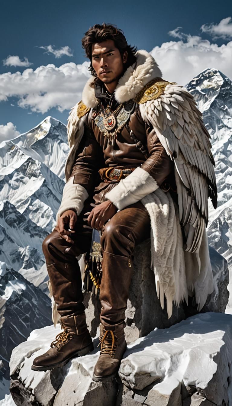 God Contemplates the Himalayas from Everest Throne