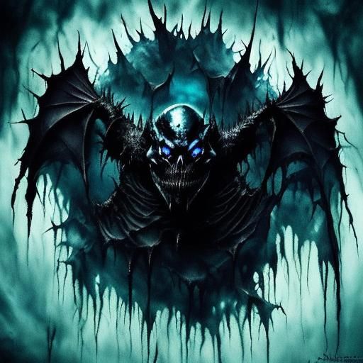 Bioluminescent Deep Sea Monster in Dark Fantasy Style