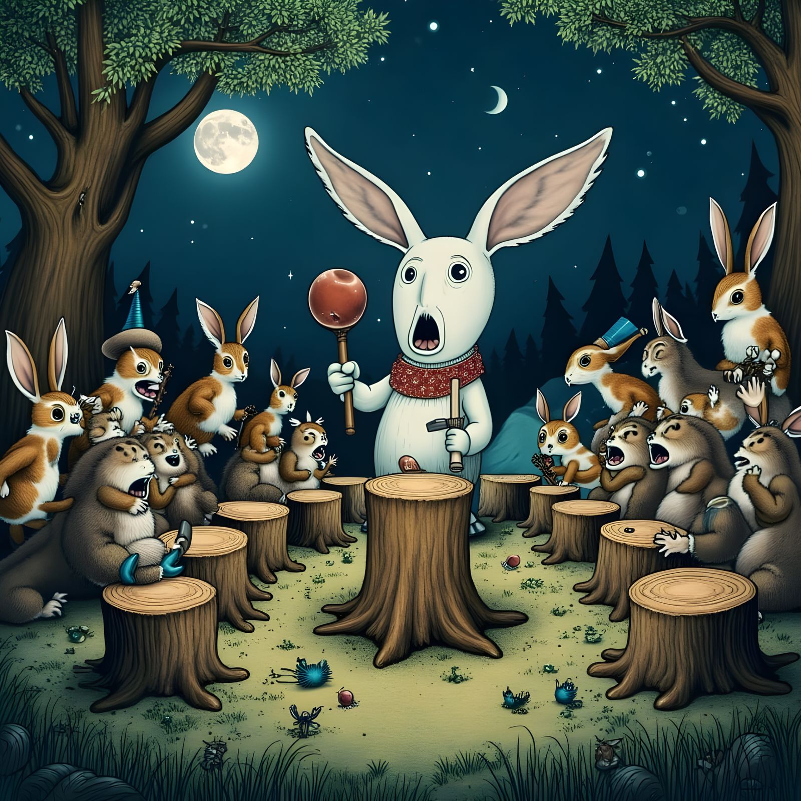 Whimsical Woodland Politicians Engage in Heated Debate in Im...