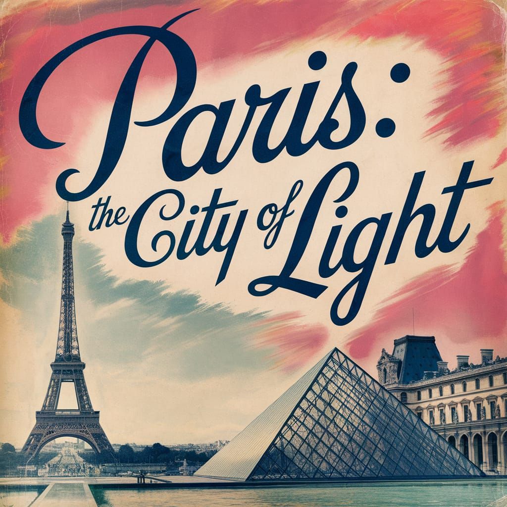 Vintage 1950s Paris Travel Poster