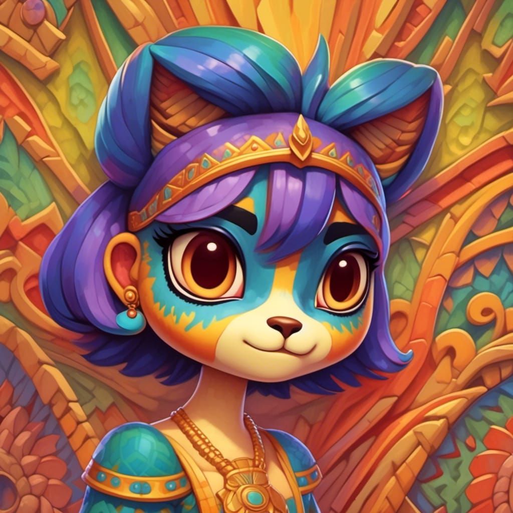 Ankha from Animal Crossing in Anime Style