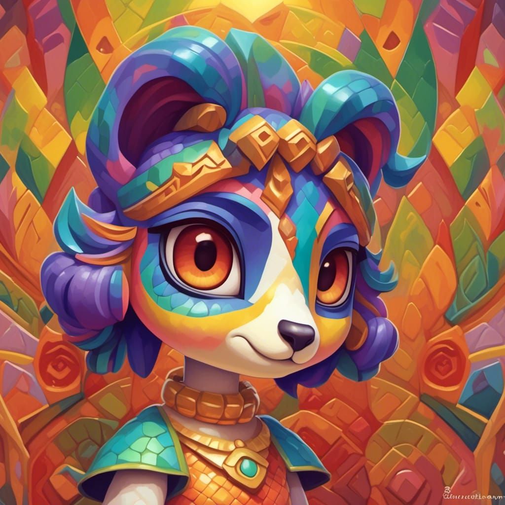 Ankha from Animal Crossing in Colorful Anime Style