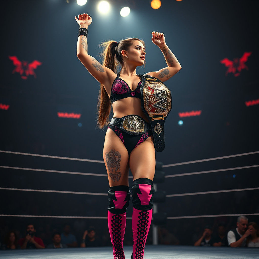 Tattooed Wrestler Celebrates Championship Win in Film Still