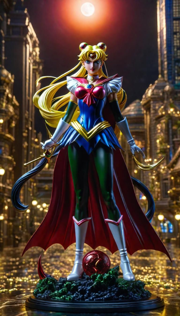 Sailor Moon as Spawn in Hyperrealistic 4K