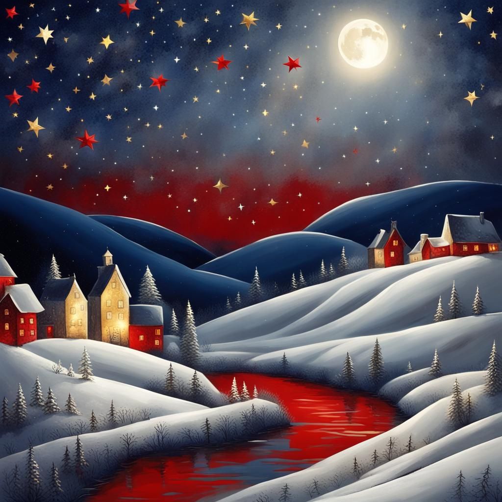 Magical Christmas Eve Under a Starry Sky