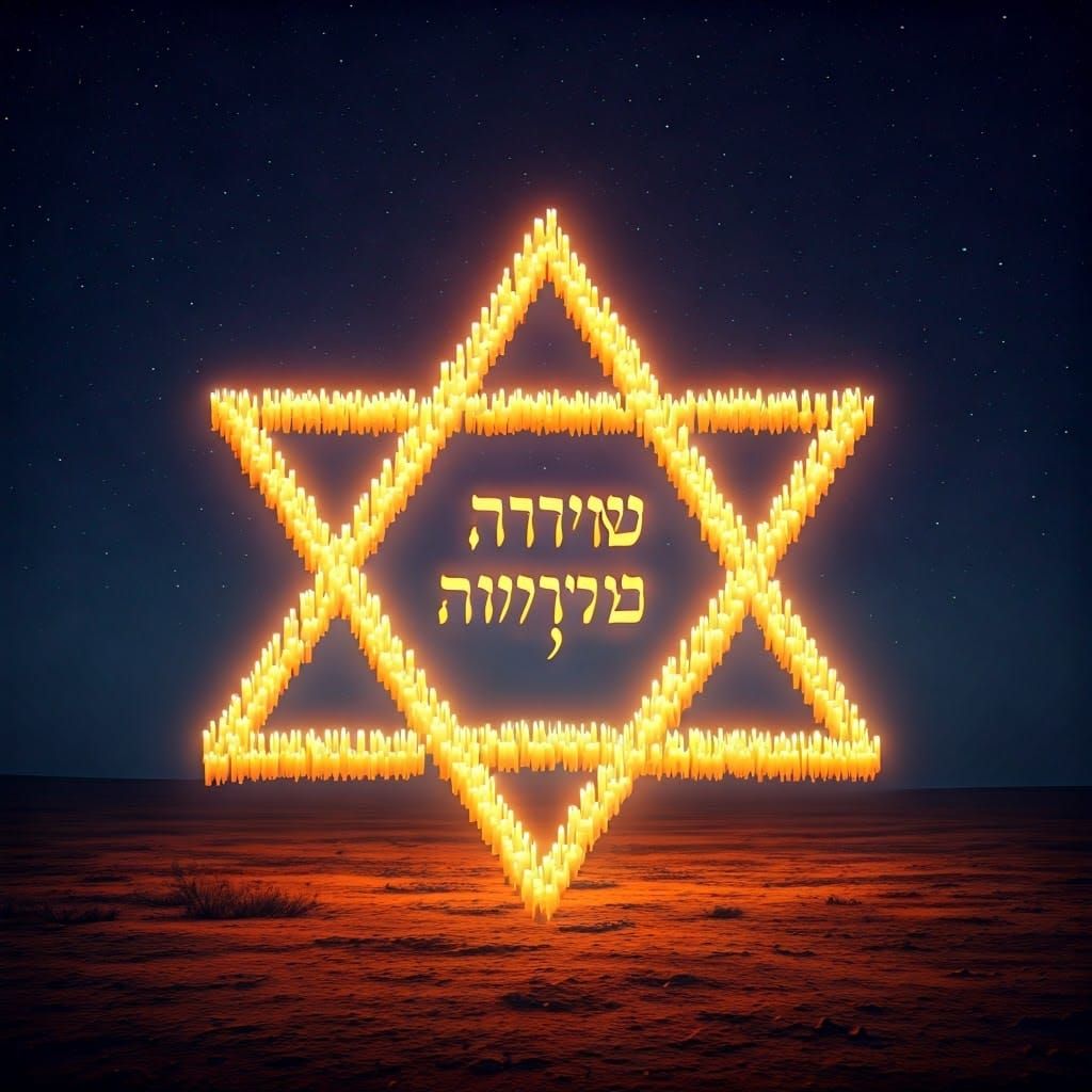 Celestial Star of David Shines Under Clear Night Sky