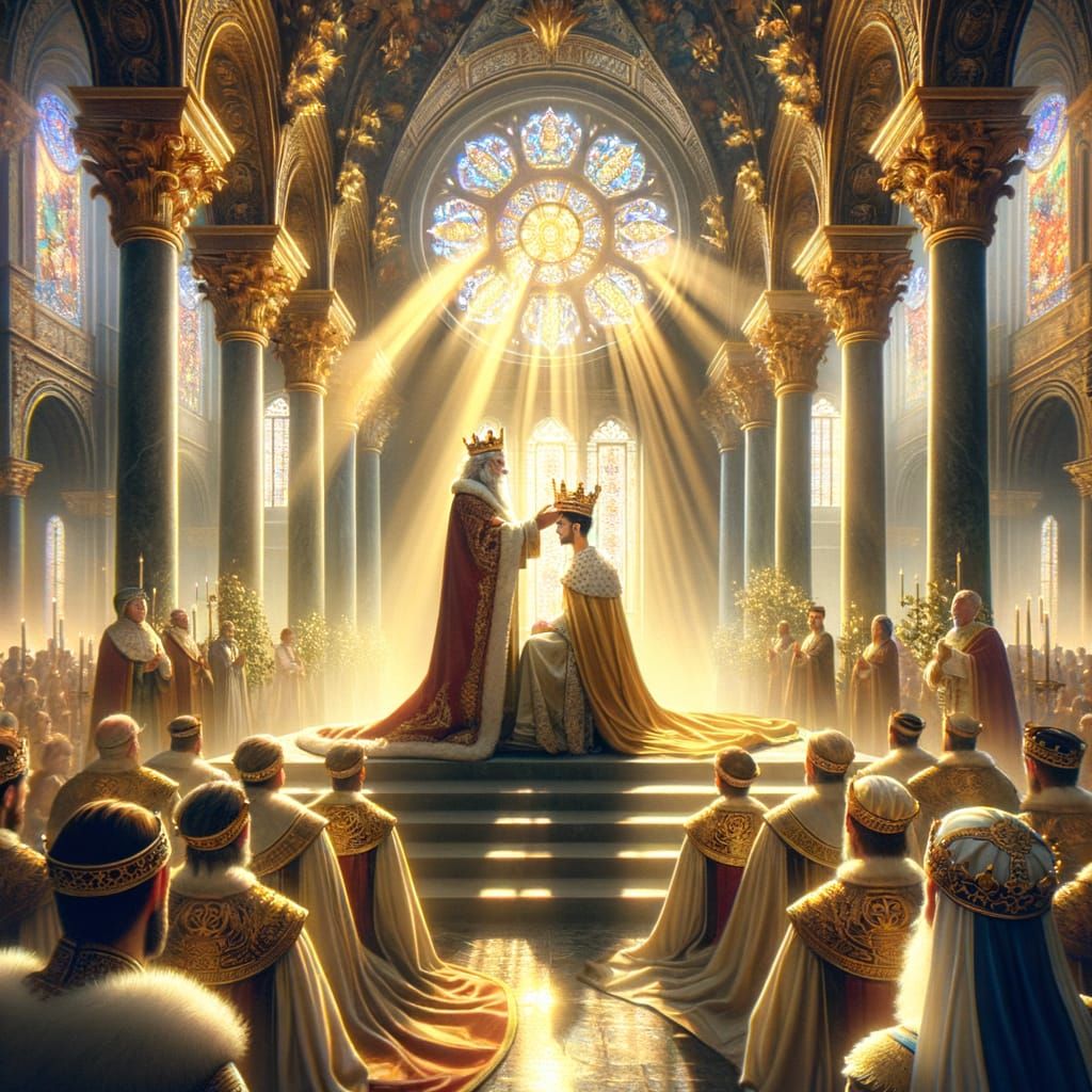 Crowning Ceremony in a Luminous Hall