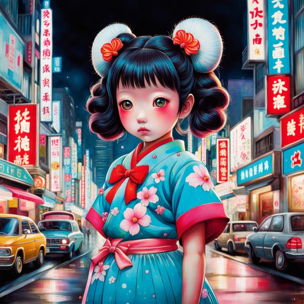 Modern Geisha in Contemporary Surrealist Style