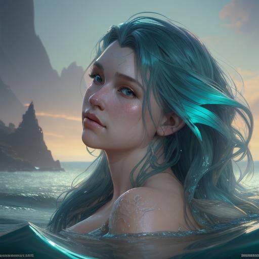 Mermaid and Merman Portrait in Dynamic Lighting