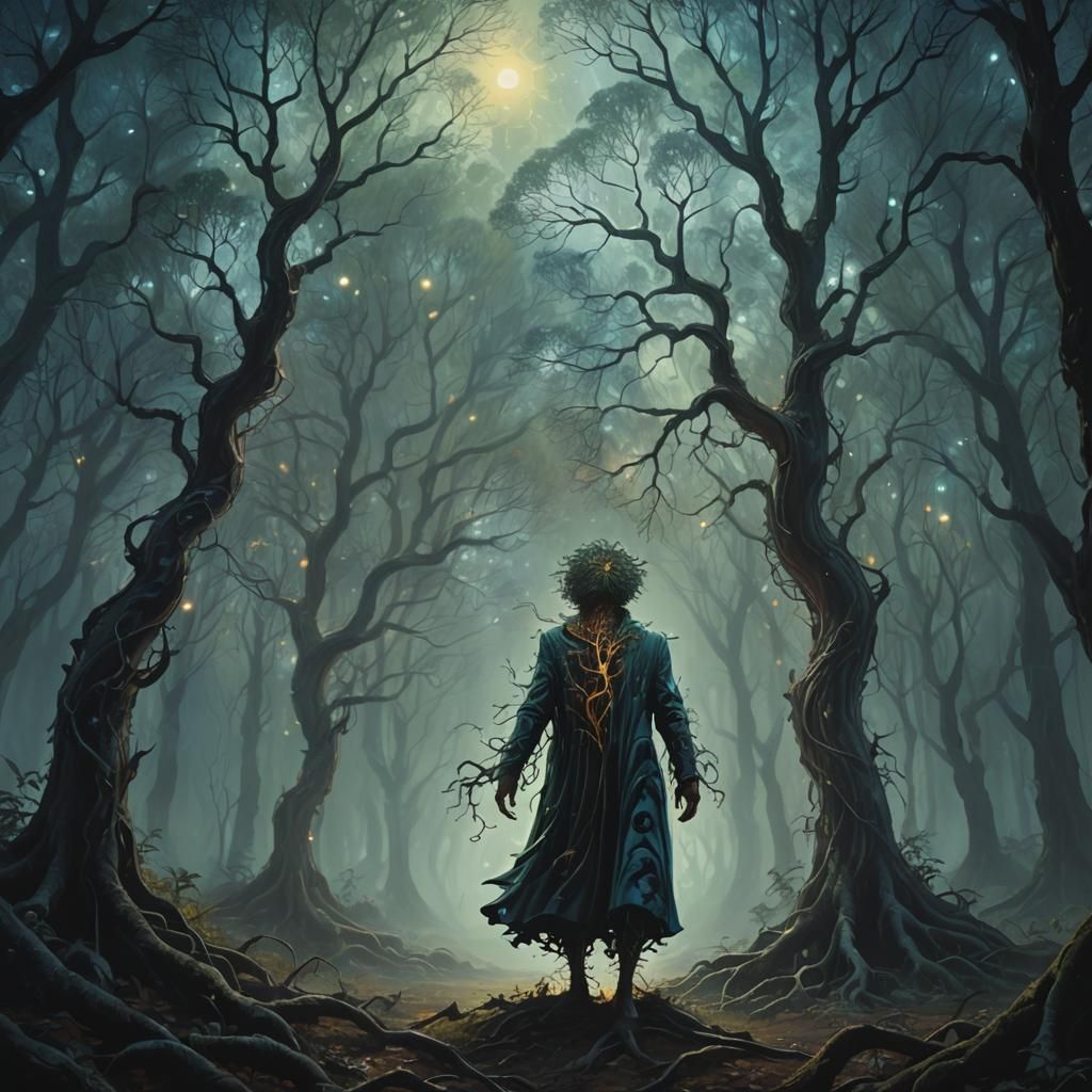 Surreal Tree of Life in Mystical Forest