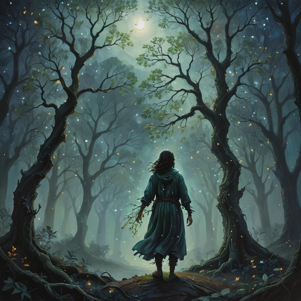 Glowing Tree of Life in Fantasy Landscape